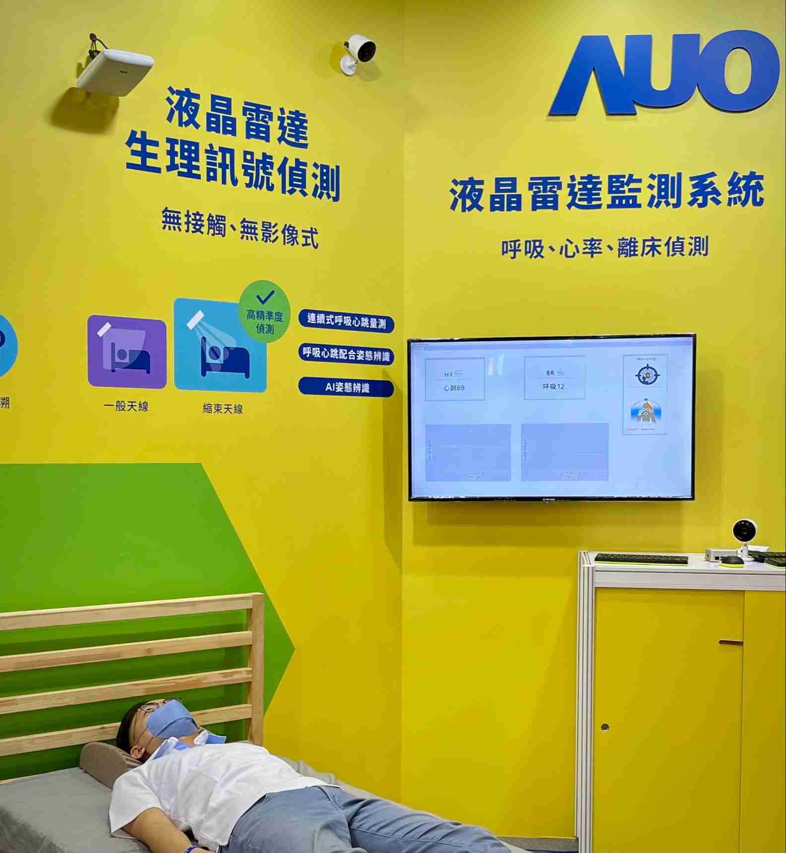欧陆注册颐康「无接触生理监测雷达」，，免除传统线路与贴片束缚，，精准侦测呼吸、、、心跳等重要生理讯号