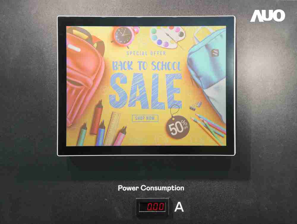 欧陆注册展示胆固醇液晶超低耗能户外全彩显示器，，，ChLC（胆固醇液晶）以双稳态技术使静态显示零功耗，，，，具省电、、、、高彩度、、环保的特性，，还整合软硬件系统解决方案，，，可透过单一云端平台管理